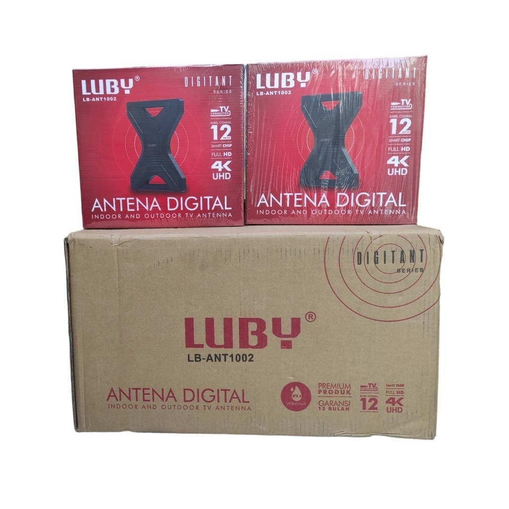 Antena TV Digital Luar Dalam Luby Indoor Outdoor Analog DVB T2 1002 Set top box Antena 1 Dus Isi 20