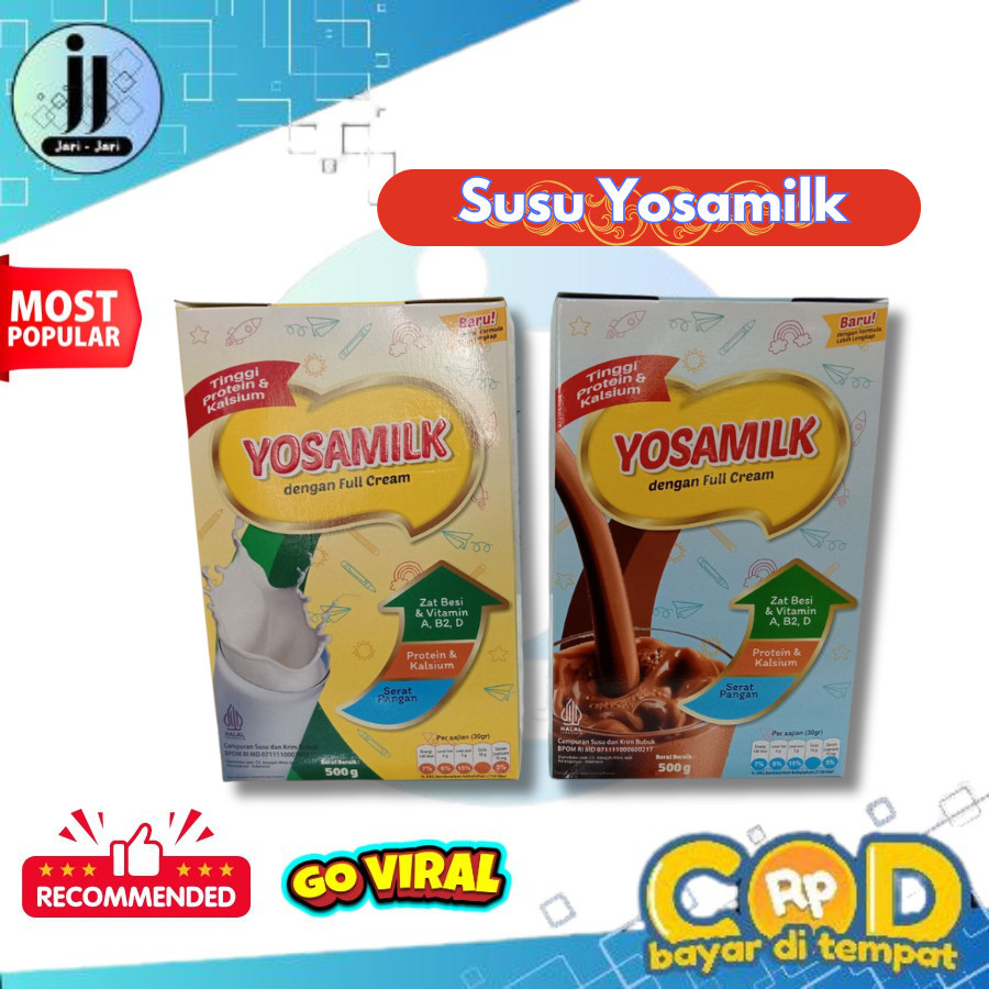 

Yosamilk Susu Bubuk Penambah Berat Badan Tinggi Zat Besi Protein Kalsium Serat Pangan BPOM Import Premium 500gram