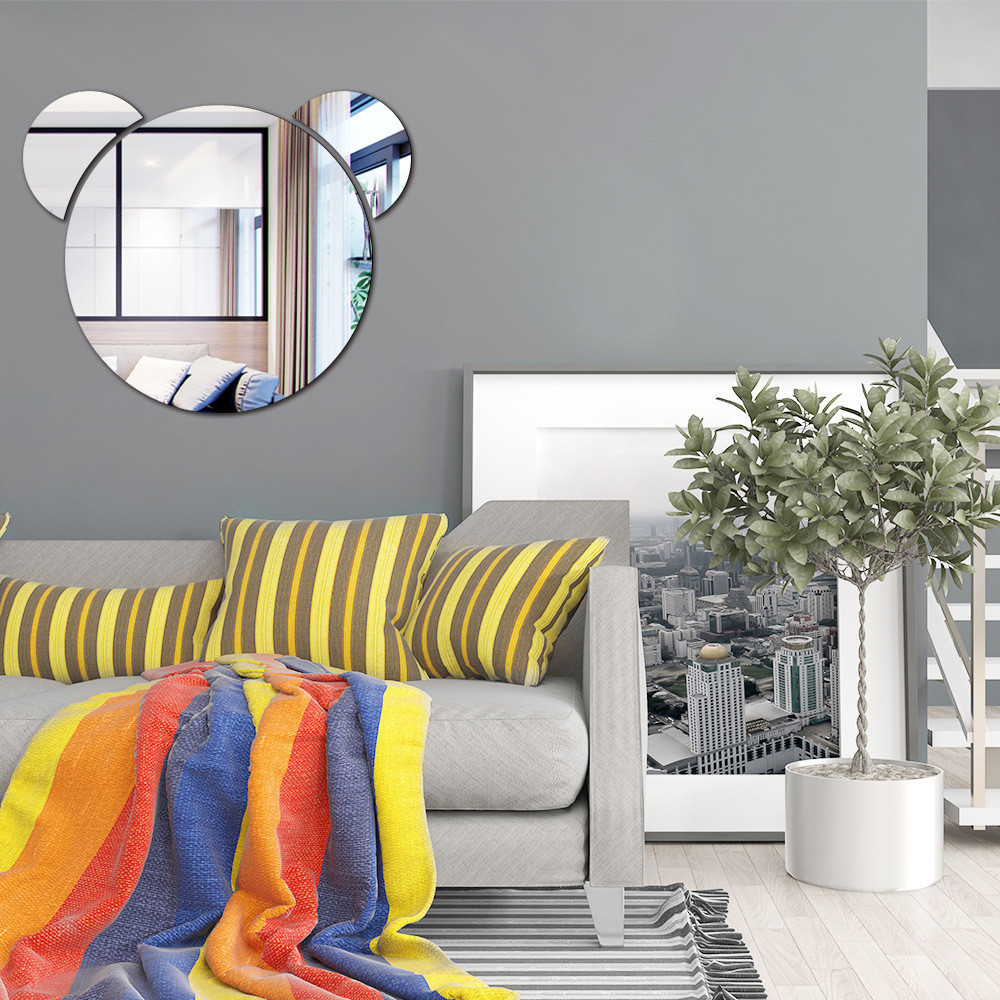 

1PC acrylic mirror sticker with animal panda graphics, simple self-adhesive with back glue decoration, refurbished sticker can b