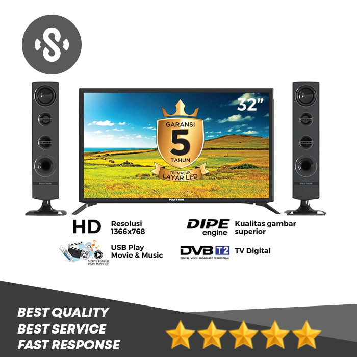 POLYTRON PLD32TV1755 LED HD READY DIGITAL TV 32 INCH