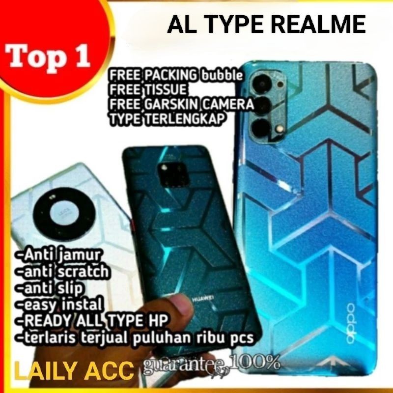 Garskin Anti Jamur Garskin Mutif Al Realme C53/C55/XT/X/C21Y/C25s Anti Jamur Diamond Pelindung Belak