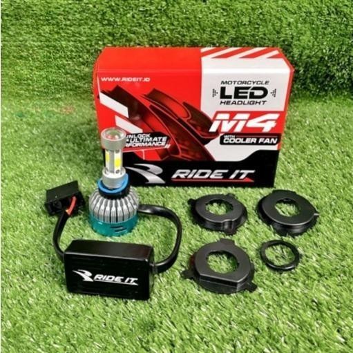 Dop Lampu depan Bohlam LED 4 Sisi 80W dan 6 Mata AC DC Kipas Universal Ride IT Good Quality