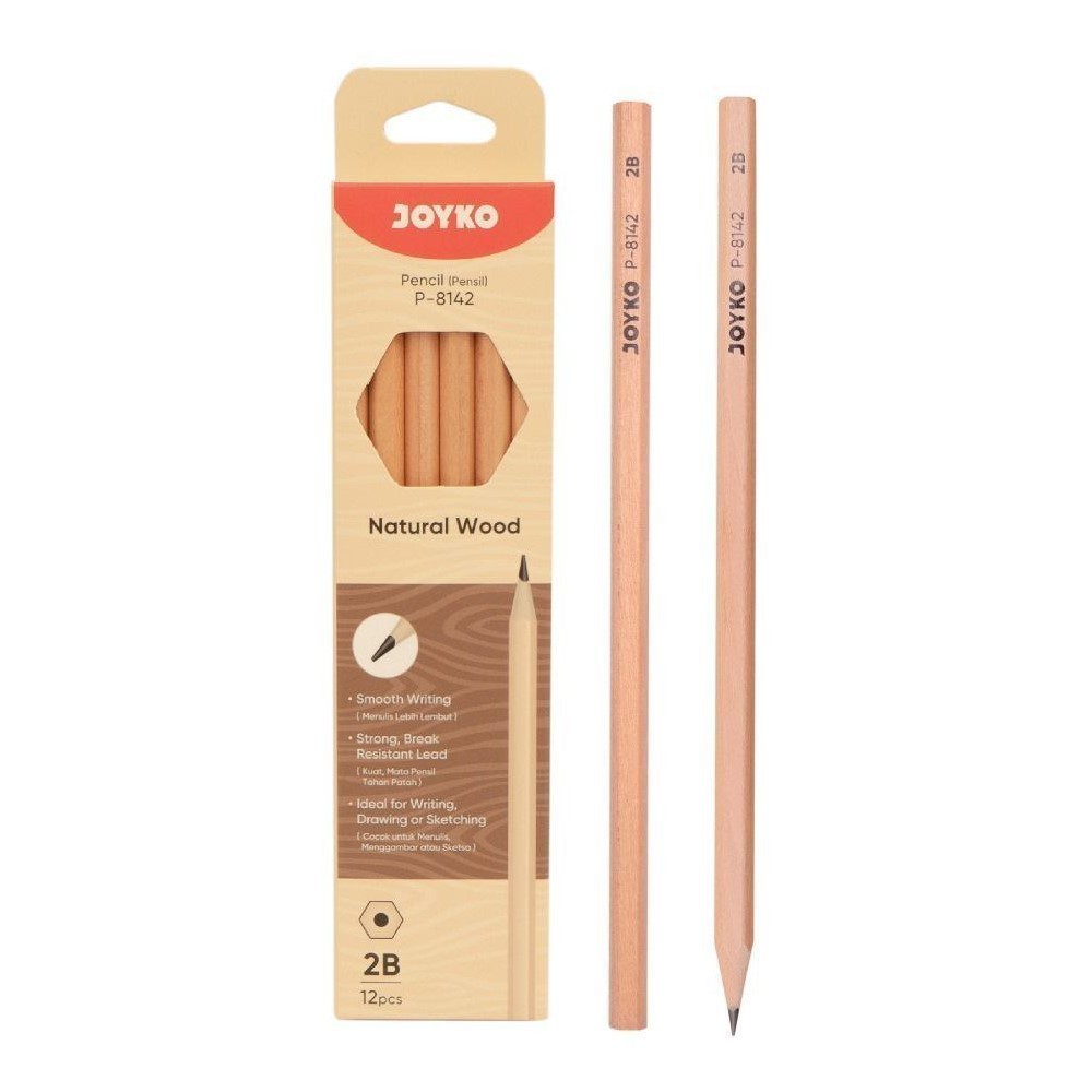 

(PACK) Pensil / Pencils 2B Hitam Kayu - Joyko P-8142 MURAH