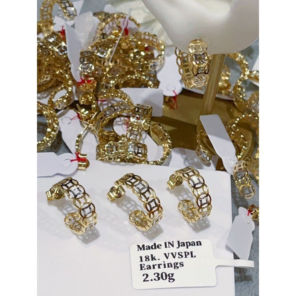 COD18K SAUDI GOLD PAWNABLE Money Maker Earring 18k Gold