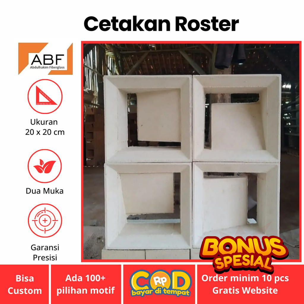 cetakan loster fiber jalusi L / cetakan roster minimalis