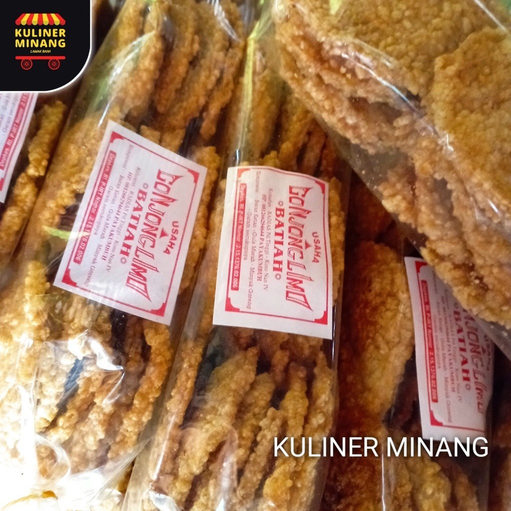 

Kuliner Minang Batiah Gonjong Limo (Extra Packing) Oleh-Oleh Asli Cemilan Kampung Makanan Khas Payakumbuh Padang 2ons Jajanan Snack Kabau AX00