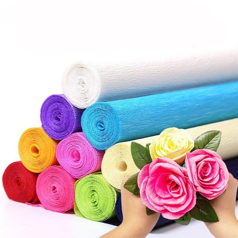 

250*50cm Crinkled Crepe Paper Flower Wrapping Craft DIY Paper Streamer Scrapbooking Origami Party Decoration Packing Material