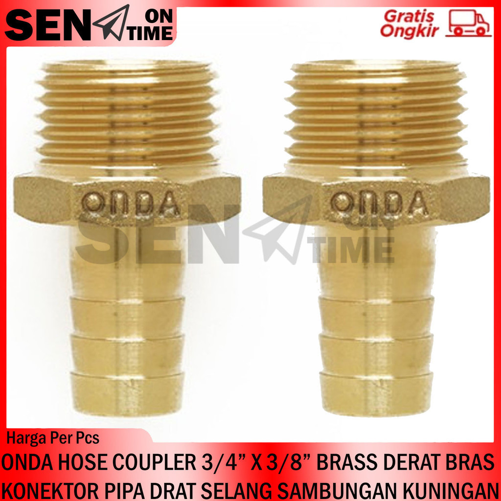 Hose Coupler Kuningan 3/4” X 3/8” Onda Brass Sambungan Penyambung Konektor Pipa Drat Selang Slang Br