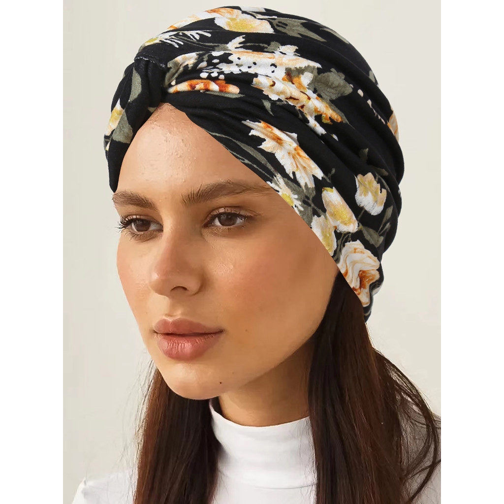 

Multicolored Muslim Fashion Print Women Hijab Caps Instant Headwrap Turban Bonnet Ready To Wear HIjabs Indian Hats