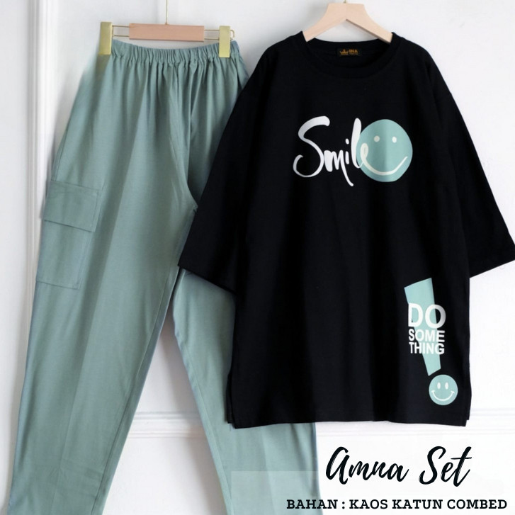 JALLPRONEW - SETELAN WANITA CARGO / AMNA SET CELANA CARGO / SETELAN SMILE / ATASAN LD120+CELANA CARG