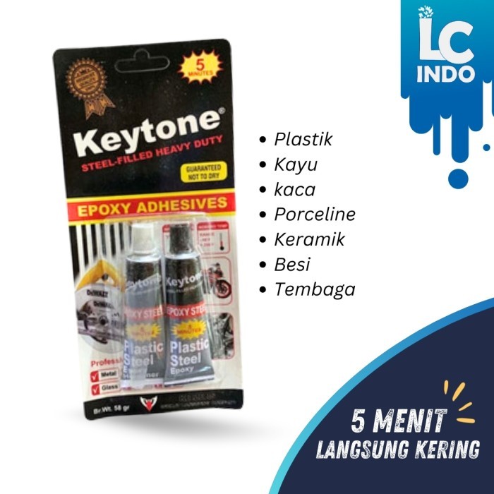 

Lem besi campur Keytone 5 menit kering 58 gram Epoxy adhesive keytone