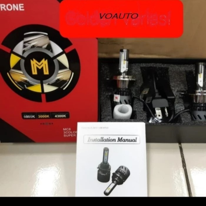 LAMPU LED MOBIL H4 3 WARNA MACRONE MC 8 MC8