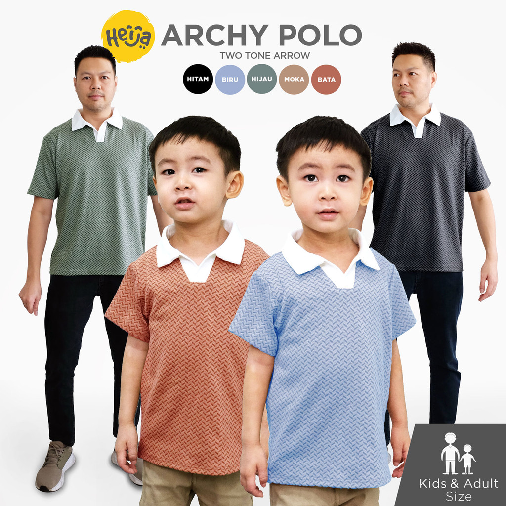HEIJA KIDS | ARCHY POLO SHIRT - Kaos polo anak motif arrow kaus kerah anak unisex couple pria ayah x