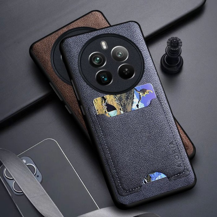 ORIGINAL SOFT REALME 13 CASE LEATHER WITH SLOT CARD AIORIA CASING PRESISI COVER ANTI SLIP PELINDUNG 