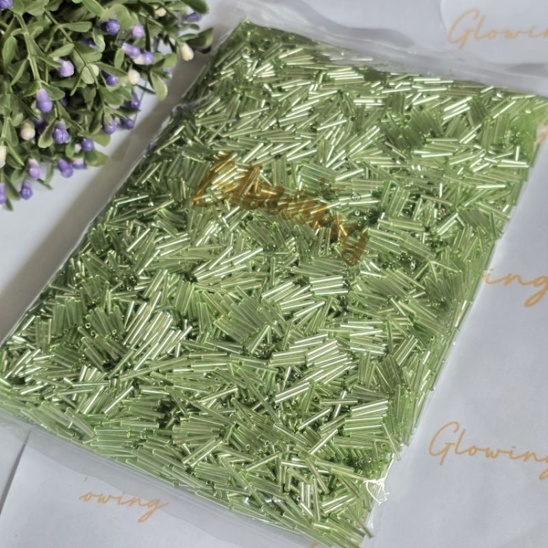 (per PON) hijau wardah #547 MOTE PAYET JEPANG  ( payet pasir, bambu patah, payet bambu, bambu ulir d