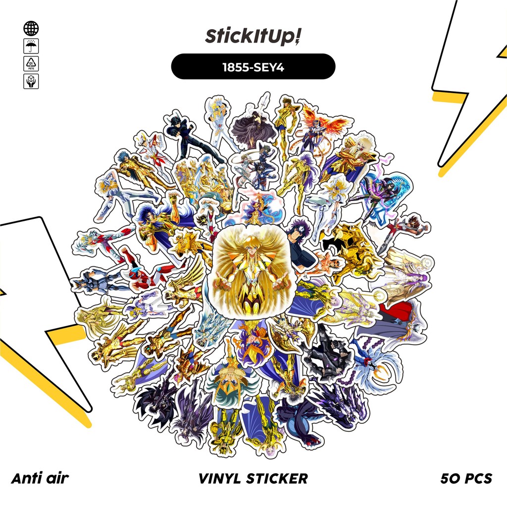 

COD✨ 50 Pcs Stiker Pack SAINT SEIYA CHAR MIX 04 Lucu Aesthetic Vynil Waterproof untuk Freebies Sticker Buku Journal Casing HP Laptop