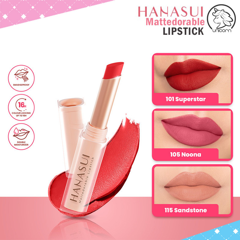 HANASUI Mattedorable Lipstick | Lipstik Batang Hanasui