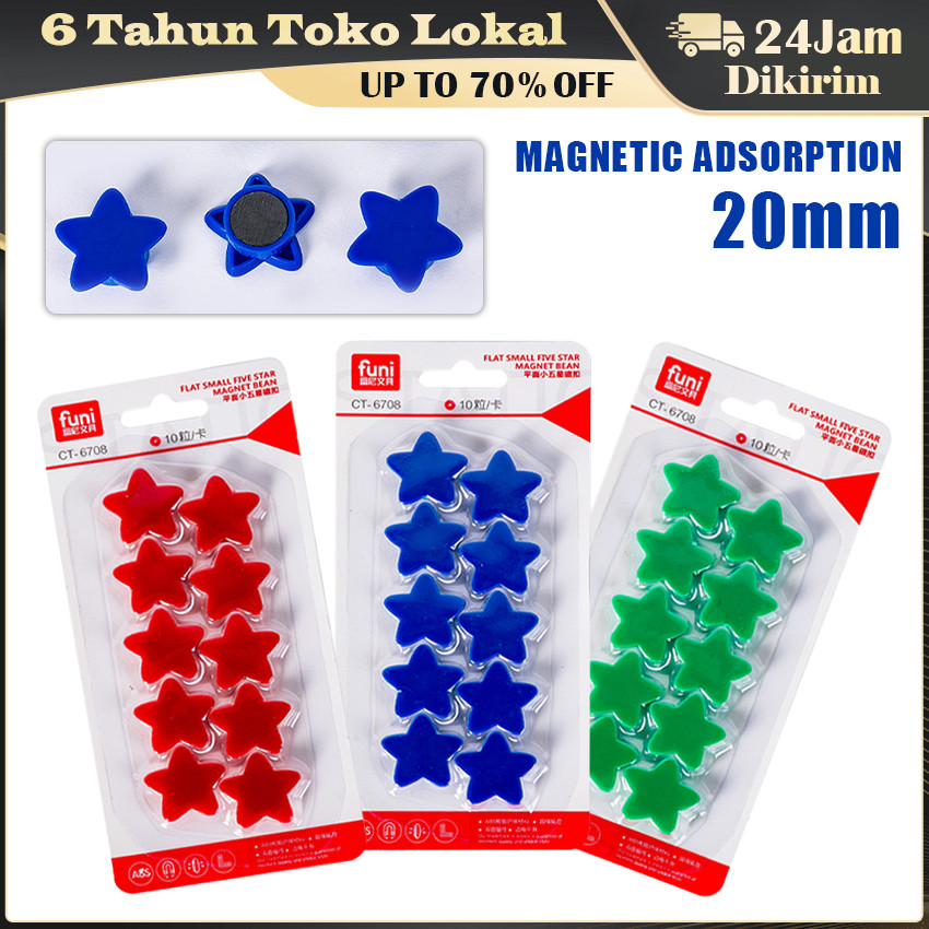 

10Pcs Magnet Papan Tulis Berbentuk Pentagram 20mm / Magnetic Pin Whiteboard