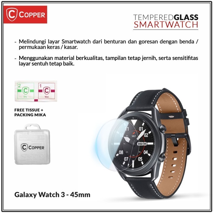 Samsung Watch 3 45mm - COPPER Tempered Glass Clear Smartwatch