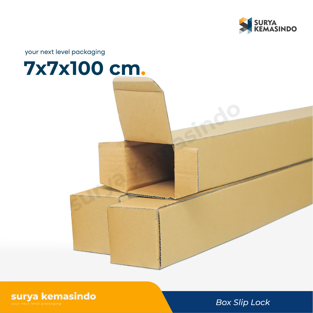 

Box 7x7x100 cm. Box/Kardus/Karton/KardusPanjang100/Kemasan/Hampers/Gift/sliplock/boxroll