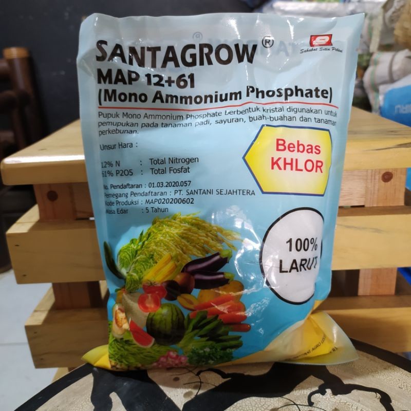 SANTAGROW MAP 12+61 PHOSPATE 100% LARUT DALAM AIR PUPUK SEMPROT & KOCOR