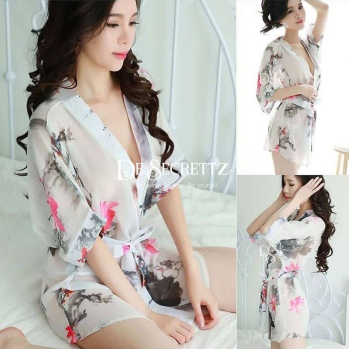 ✨NEW✨ -DeSecrettz HARUKA L:ingerie Sexy Kimono - Navy Blue