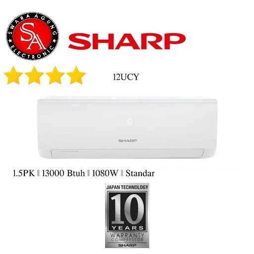 Ac Split 1.5Pk Sharp Type: 12UCY (Free Pemasangan-Khusus Medan)
