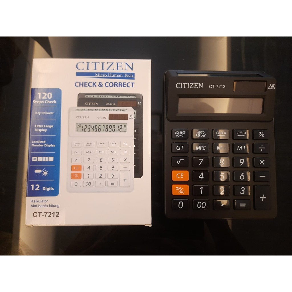 

YUH Kalkulator Kasir CT-7212 - Calculator 2 Display Layar / Check Ulang CT7212 12Dit