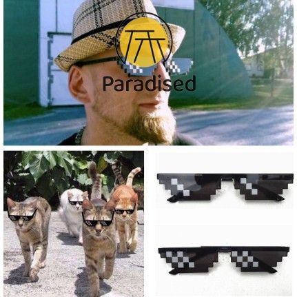 Mosaic Glasses Two-dimensional World Personality Pixel Disco Dancing Sunglasses Paradised