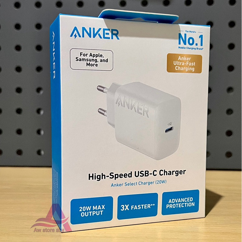 ANKER Power adapter/ Kepala Charger 20W Usb C Super fast Charging High Speed Multi Protection Adapte