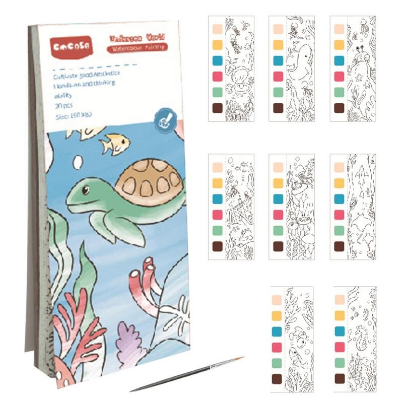 

Pocket Watercolor Paint Book Drawing Doodle Coloring Book DIY Painting Art And Craft Colorful Garden Paint Preschool Drawing Art