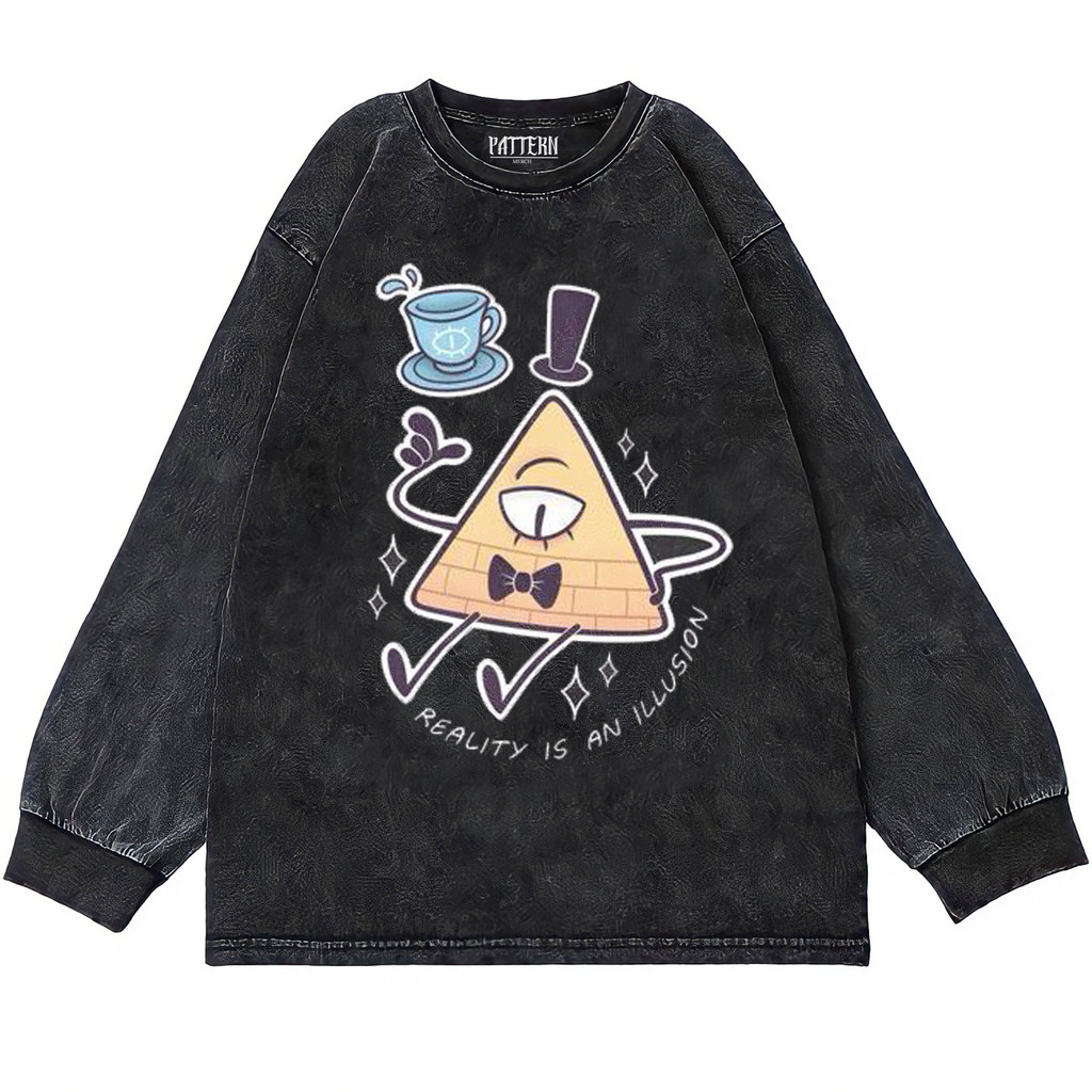 Patternmerch "gravity falls bil chiper reality is an illusion" Oversize T-Shirt | Longsleeve Oversiz