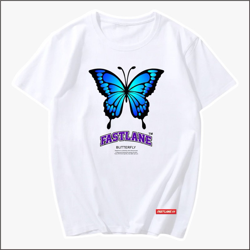 KAOS T-shirt FASTLANE BUTTERFLY KAOS ATASAN PRIA WANITA / kaos distro cowok cewek terbaru / kaos dis