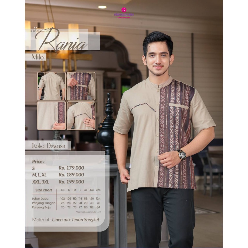 Sarimbt Rania Terbaru Baju Koko Muslim Pria Model Casual Baju Keluarga by Rauna