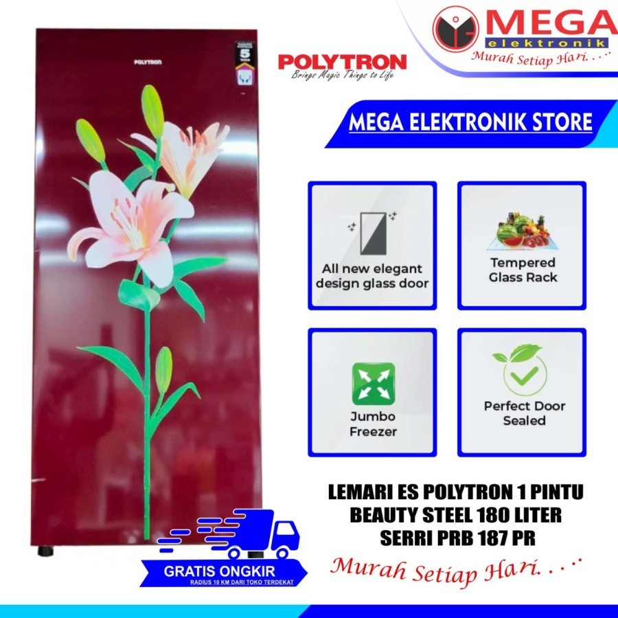 LEMARI ES POLYTRON PRB-187 / PRB 187 / PRB187 KULKAS 1 PINTU MURAH