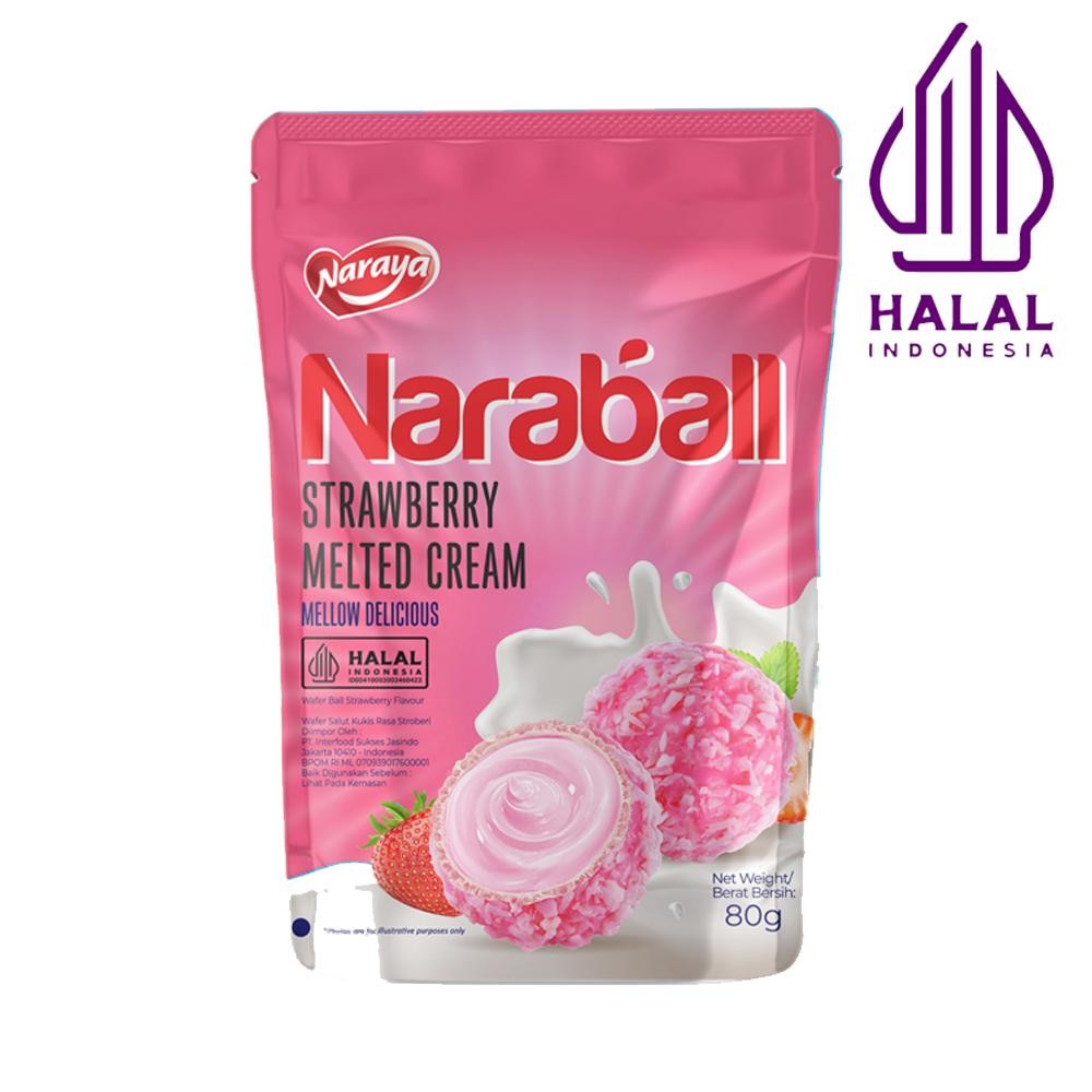 

Naraya Naraball Strawberry Melted Cream Mellow Delicious 80gr Chocolate Food Snack Susu Cemilan