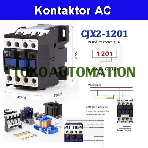 SPC CJX2-1201 CJX2 1201 220V AC 12A 1NC Contactor Motor Starter Relay SD55