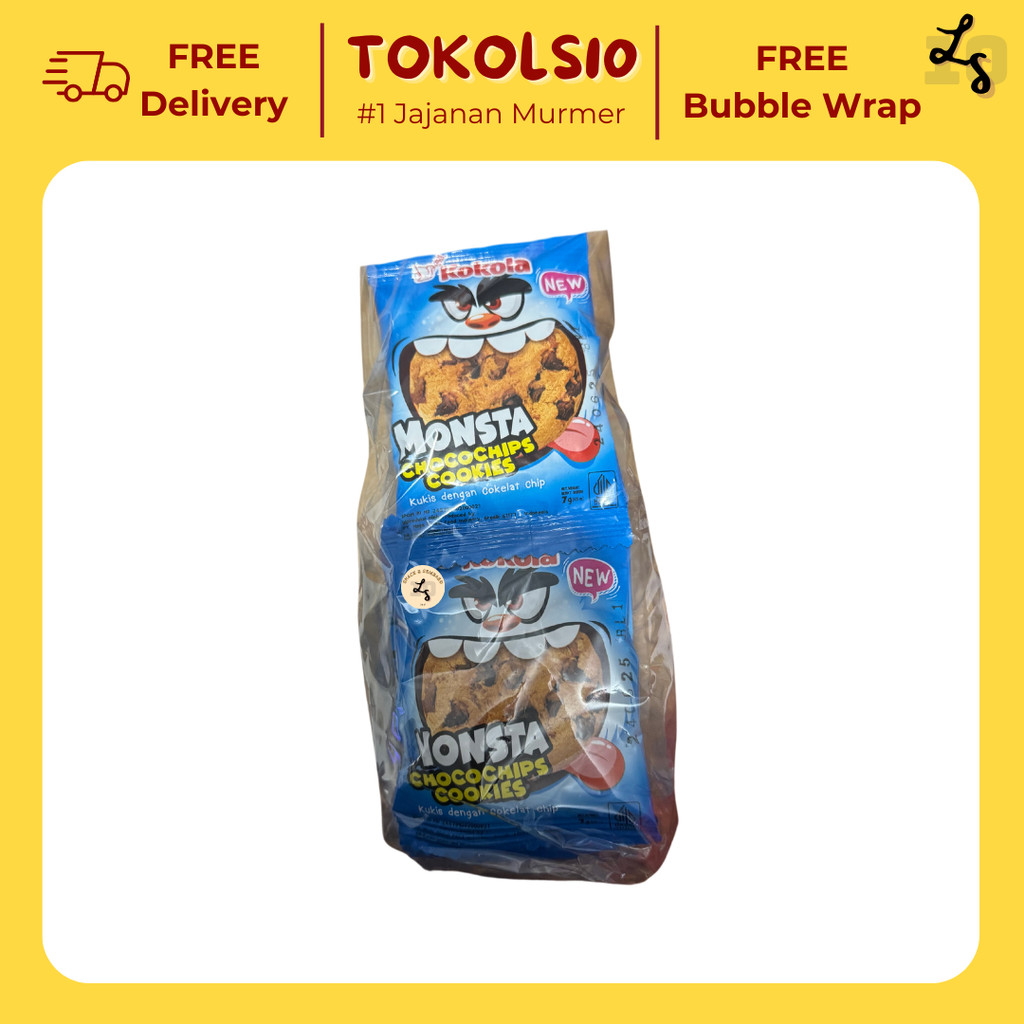 

Monsta Chocochips Cookies Kokola 1 Pack Isi 20 pcs @7gr