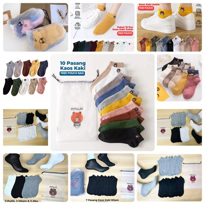 KAOS KAKI PENDEK BERUANG PANDA PRIA WANITA