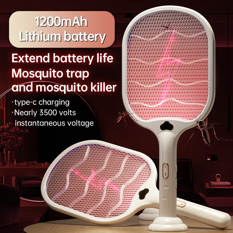 

Electric Fly Swatter Racket Electric Bug Zapper 1200mA USB Charging Mosquitoes Swatter Insect Killer indoor & outdoor