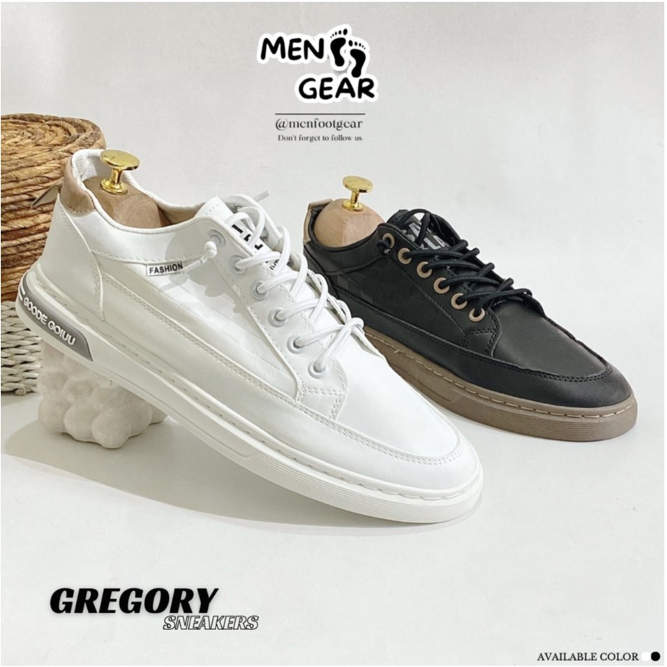 MENFOOTGEAR Gregory Sepatu Pria Casual Sneakers Karet Premium Sneakers Fashion Hitam