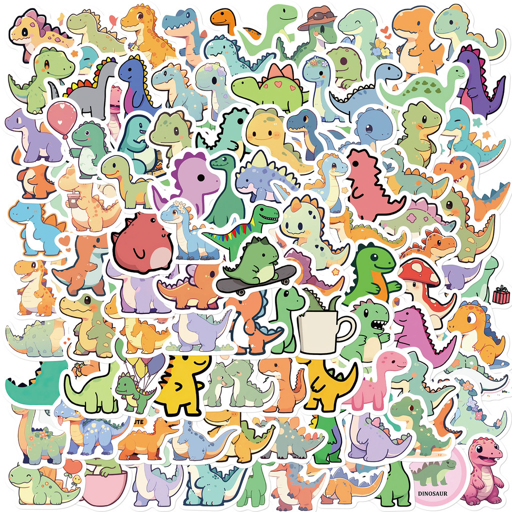 

100Pcs Short Legged Dinosaur Series Graffiti Stickers Suitable for Luggage Phone Cases Laptop Decoration Stickers DIY Toys
