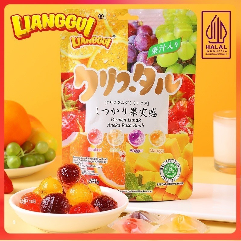 

[Buah kering halal]LIANGGUI PERMEN LUNAK VIRAL ANEKA RASA BUAH Peeled Fudge 3 rasa (mangga, jeruk, strawberry) Jellybean fruity Permen jagung Manis manis Permen jelly Camilan kantor Camilan santai Pesta makanan Makanan halal Yang manis