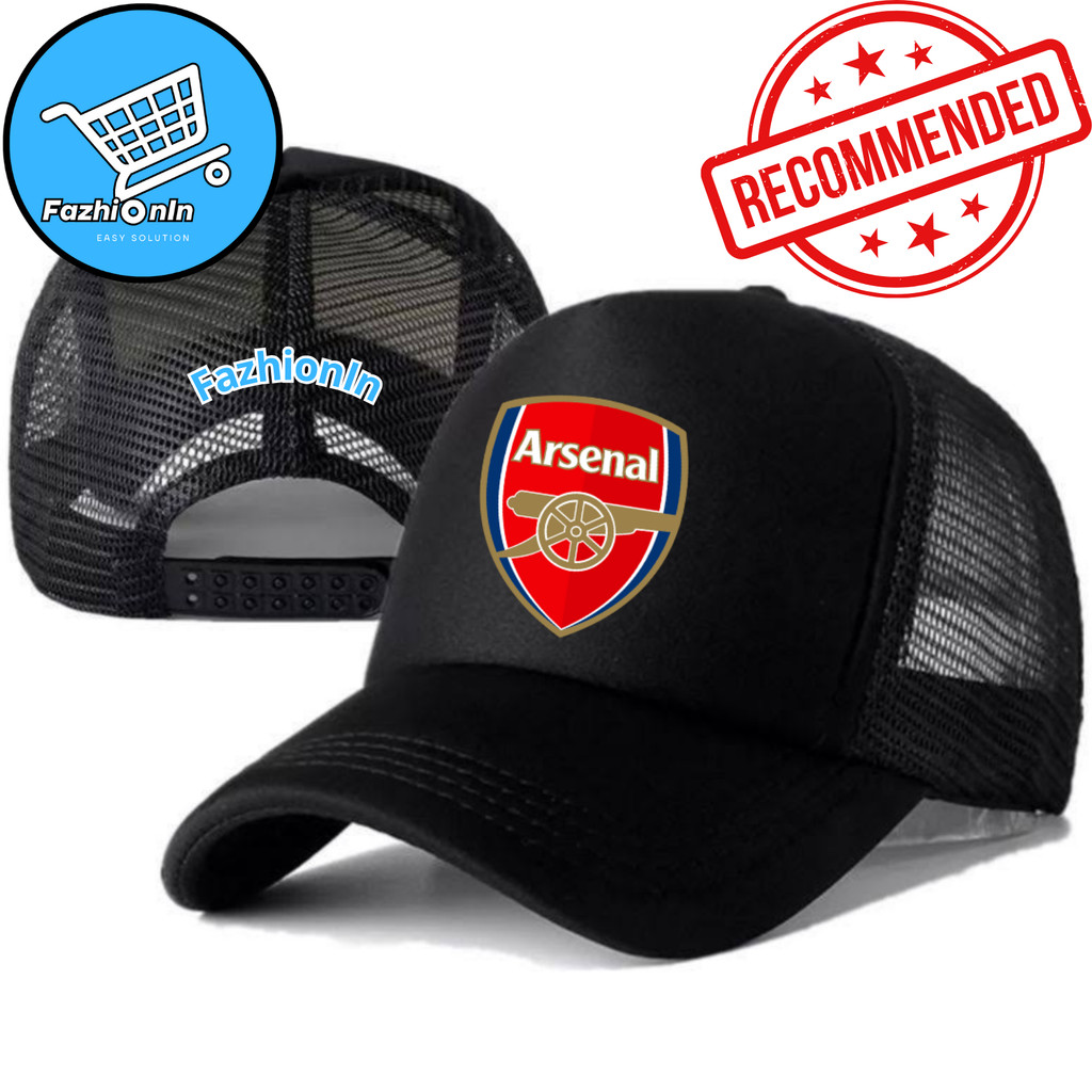 FazhiionIn Topi Trucker ARSENAL - Topi Distro ARSENAL Logo - Topi ARSENAL Premium - Topi Pria Dewasa