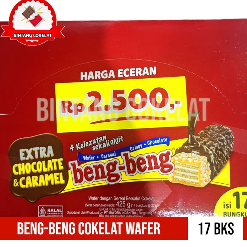 

beng-beng cokelat coklat wafer caramel 1 box isi 17 pcs