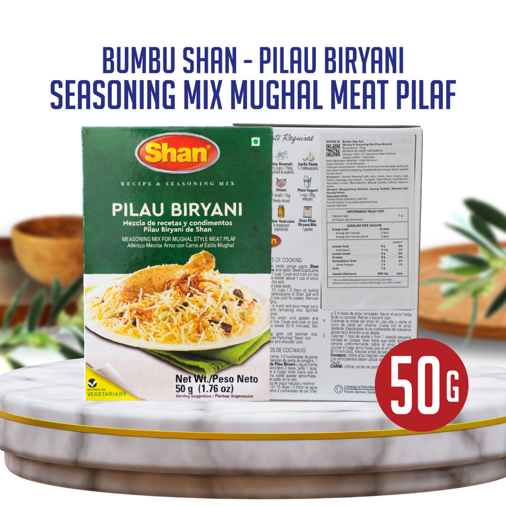 

Bumbu Shan - Pilau Biryani 50gr - Untuk 1kg Daging - Bumbu Pilau Biryani 50g