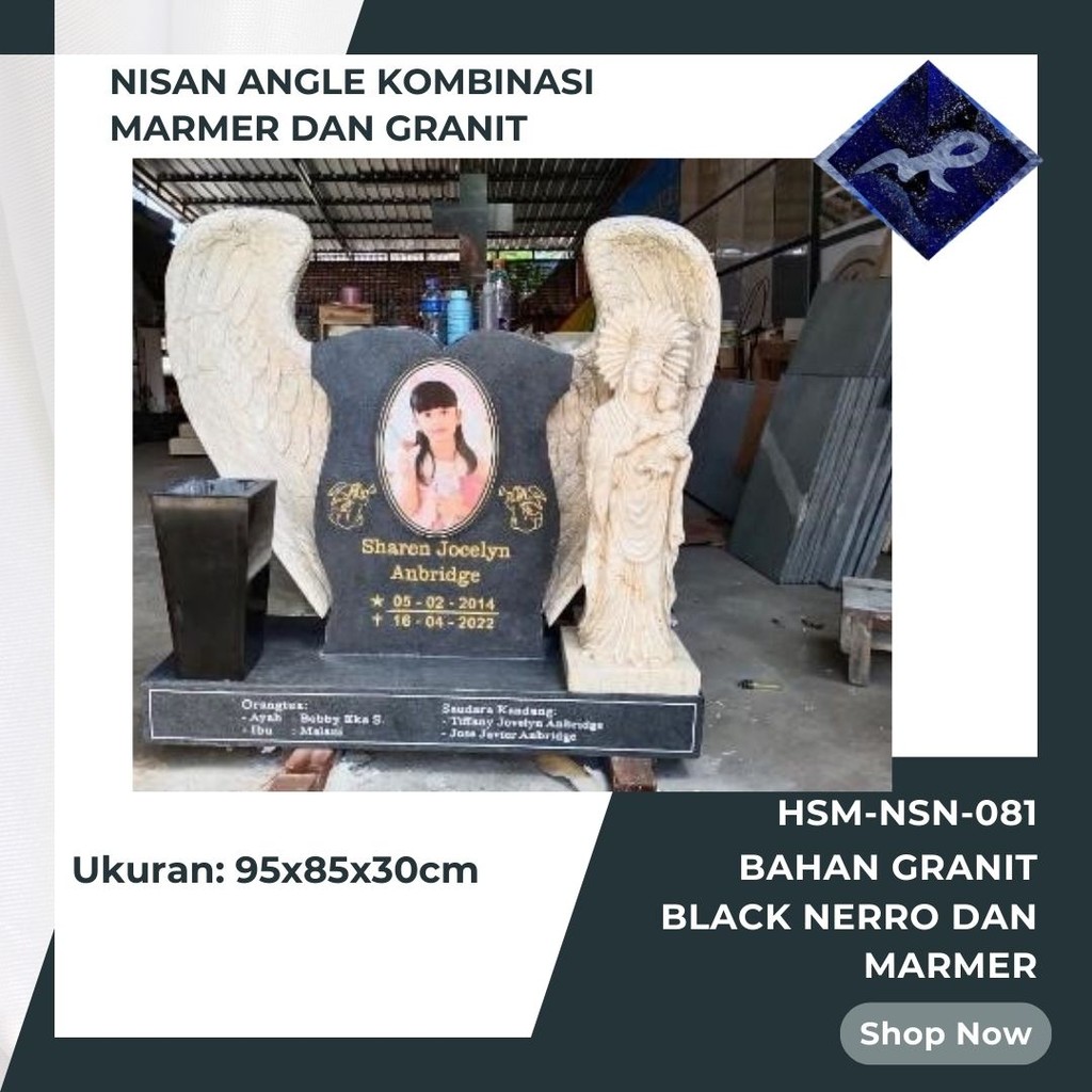 Nisan Angle Kombinasi Marmer dan Granit