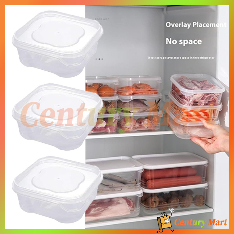 Kotak Penyimpanan Makanan Kulkas 350Ml /Kotak Transparan Organizer Penyimpanan Ikan Daging Bahan Mak
