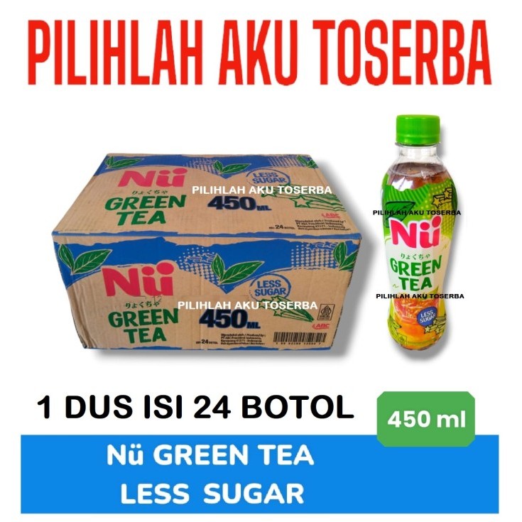 

NU Green Tea LESS SUGAR 450 ml - ( HARGA 1 DUS ISI 24 btl )