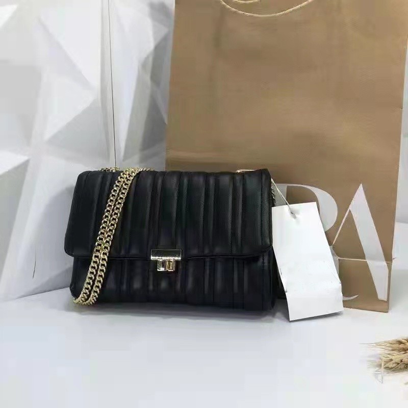 Tas Selempang Wanita Lattice Bag Tali Rantai Fashion Import Sling Bag Kekinian Berkualitas Zara